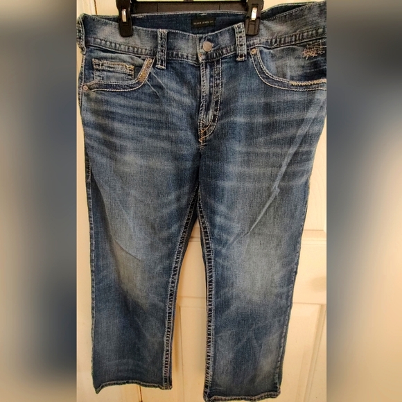Silver Jeans Co. Zac 38×30 Boot Cut Relaxed Fit Indigo Wash New without Tag - Picture 1 of 9
